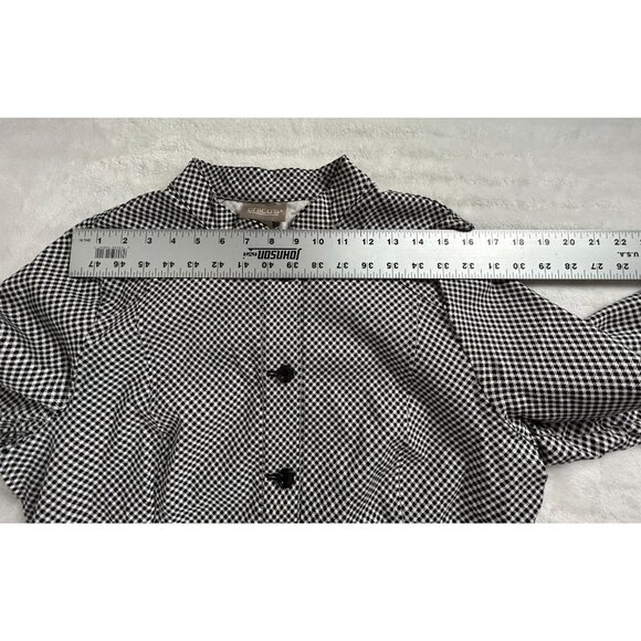 Chico's Womens Black & White Houndstooth Button-Front Jacket Size 2 Stretch - Picture 6 of 8